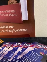 Dr. Wang displayed info about the Spirit of America