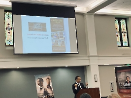 Dr. Wang, president of the Founders Club of the American Bible Project, presented about ABP