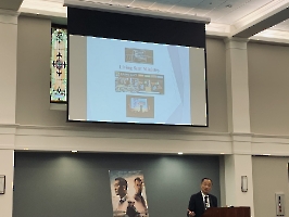 Dr. Wang, president of the Founders Club of the Living Sent Ministry, presented about LSM