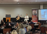 Dr. Wang plays the Chinese erhu violin with classical guitarist Carolos Gonzalez.