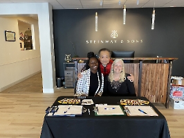 Dr. Wang poses with Ruth Brown & Faith Inkum