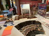 Dr. Wang, president of the Founders Club of the American Bible Project, displayed info about ABP