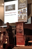 Dr. Wang, president of the Founders Club of American Bible Project (ABP) spoke about ABP